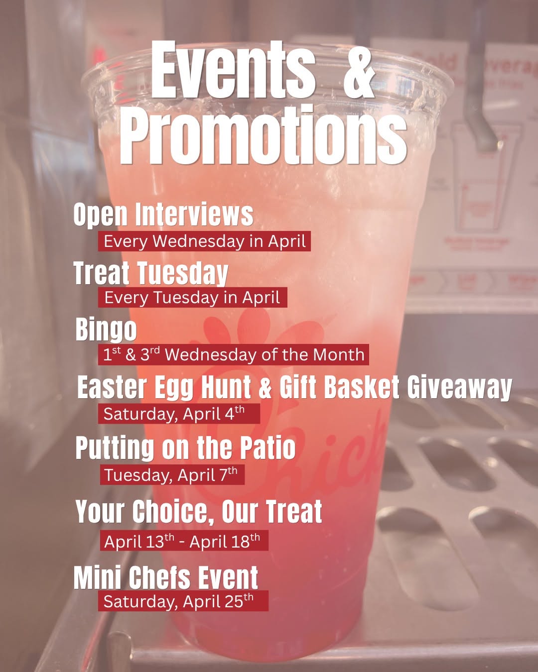 chick-fil-a aoril 2026 events